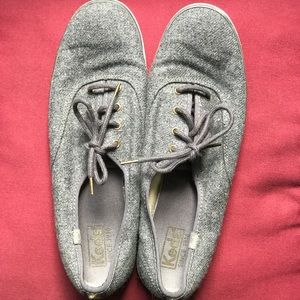 Women's Charcoal Wool with Sparkle Keds- Size 10